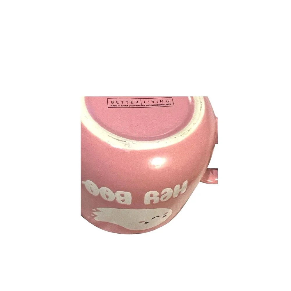 Better Living HEY BOO Cute Ghosts Pink Halloween Large Mug Ghosts Inside